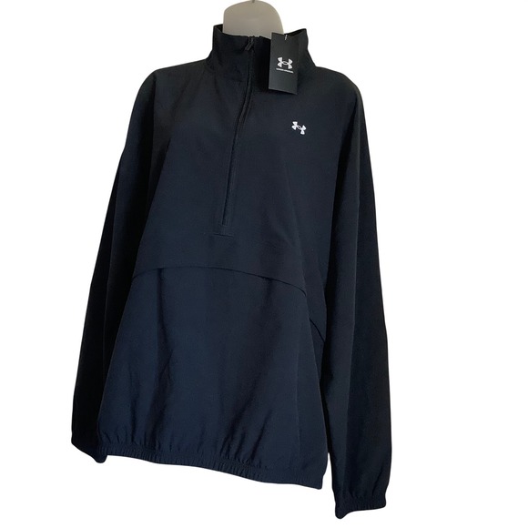 NWT Under Armour Women's Black Lightweight Quarter Zip Pullover Jacket Large UA - Picture 11 of 11